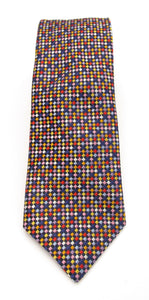 Limited Edition Small Multicoloured Squares Silk Tie by Van Buck