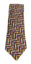 Van Buck Limited Edition Black with Multicoloured Small Blocks Silk Tie