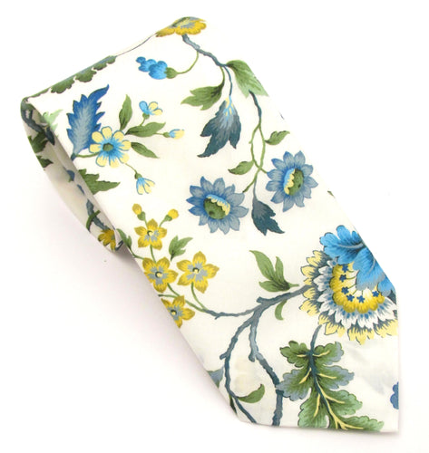 Eva Belle Green Cotton Tie Made with Liberty Fabric