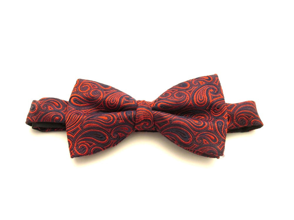 Red Paisley Silk Bow Tie by Van Buck