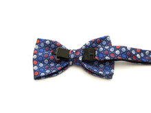 Blue with Red Circles Silk Bow Tie by Van Buck
