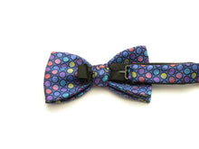 Blue with Pink Circles Silk Bow Tie by Van Buck