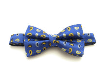 Royal Blue Small Paisley Pattern Silk Bow Tie by Van Buck
