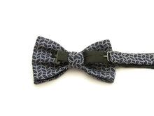 Navy Blue Oval Silk Bow Tie by Van Buck