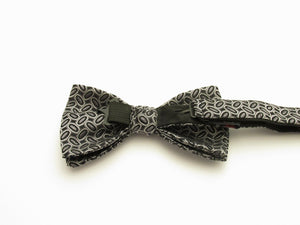 Black Oval Silk Bow Tie by Van Buck