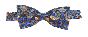 Strawberry Thief Royal Blue Silk Bow Tie Made with Liberty Fabric