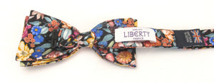 Royal Garland Orange Silk Bow Tie Made with Liberty Fabric