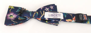 Eva Belle Navy Silk Bow Tie Made with Liberty Fabric