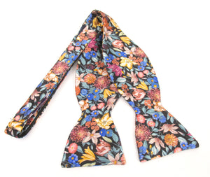 Royal Garland Orange Silk Self-Tie Bow Made with Liberty Fabric
