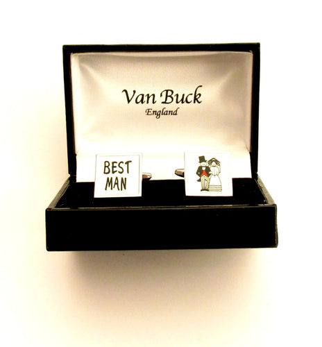 Best Man Square Wedding Cufflinks by Van Buck