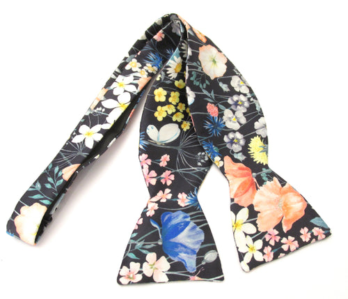 Jude's Floral Pink Silk Self-Tie Bow Made with Liberty Fabric