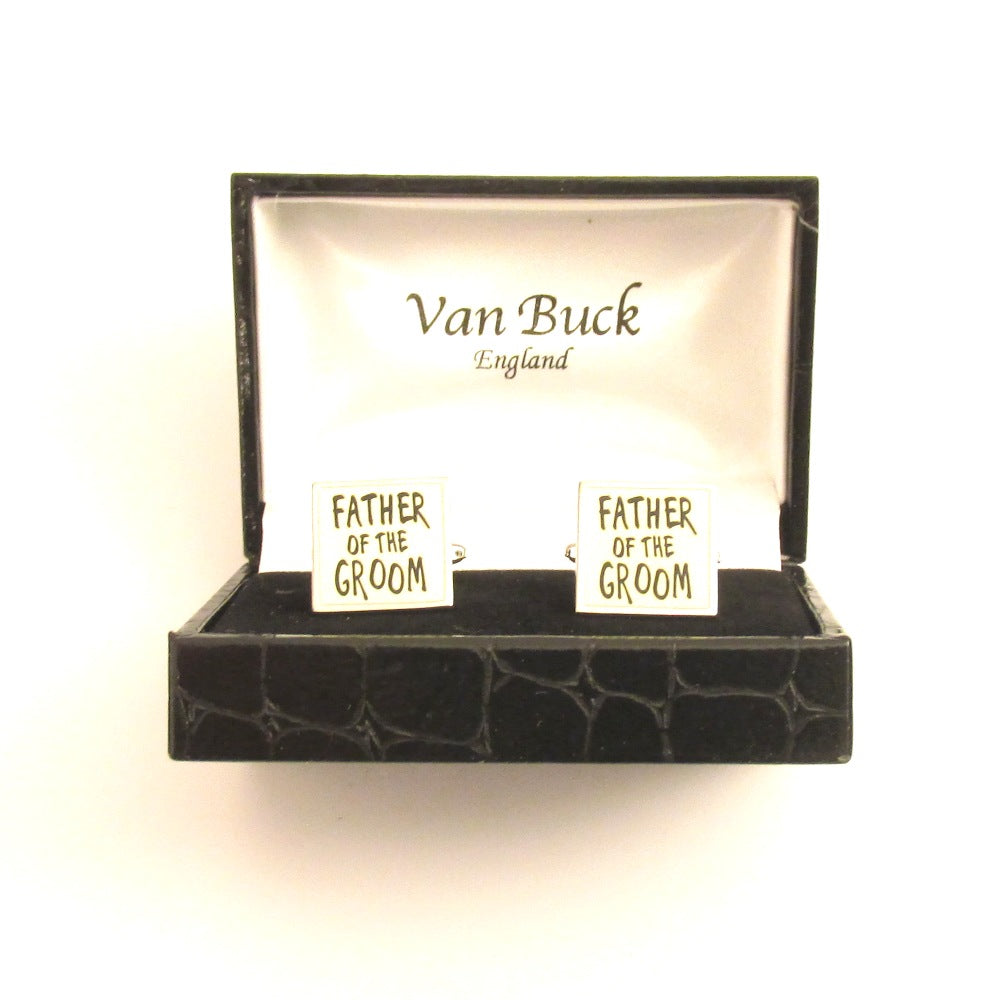 Father of the Groom Square Wedding Cufflinks by Van Buck