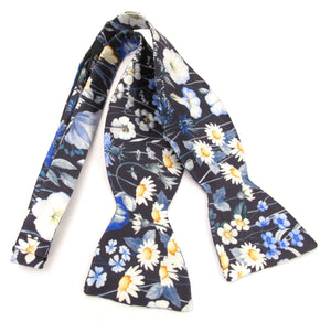 Jude's Floral Blue Silk Self-Tie Bow Made with Liberty Fabric