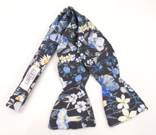 Jude's Floral Blue Silk Self-Tie Bow Made with Liberty Fabric