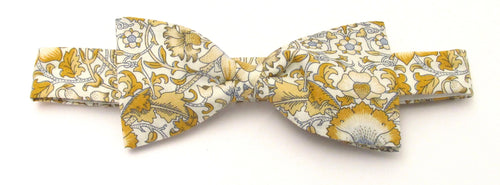 Lodden Mustard Organic Cotton Bow Tie Made with Liberty Fabric