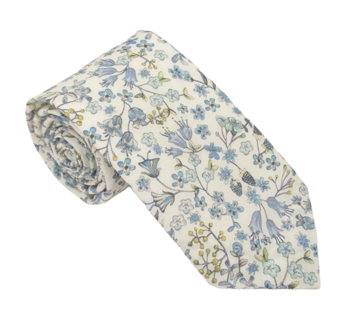 Donna Leigh Blue Organic Cotton Tie Made with Liberty Fabric
