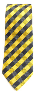 Gold Chequered Fancy Tie by Van Buck