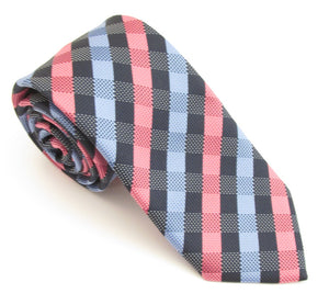 Navy Blue & Pink Chequered Fancy Tie by Van Buck