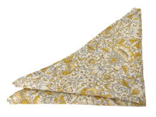 Lodden Mustard Organic Cotton Pocket Square Made with Liberty Fabric