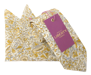 Lodden Old Gold Organic Cotton Tie & Pocket Square Made with Liberty Fabric