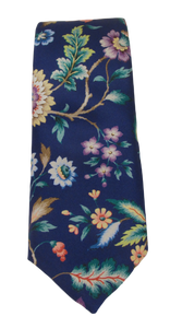 Eva Belle Navy Silk Tie Made with Liberty Fabric