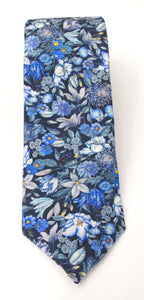 Royal Garland Blue Silk Tie Made with Liberty Fabric