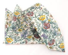 Rachel Ivory Silk Tie & Pocket Square Set Made with Liberty Fabric