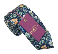 Rachel Navy Silk Tie Made with Liberty Fabric