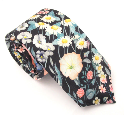Jude's Floral Pink Silk Tie Made with Liberty Fabric