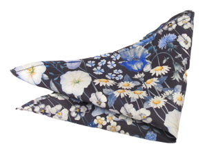 Jude's Floral Blue Silk Pocket Square Made with Liberty Fabric
