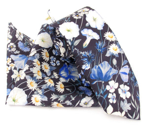 Jude's Floral Blue Silk Tie & Pocket Square Set Made with Liberty Fabric