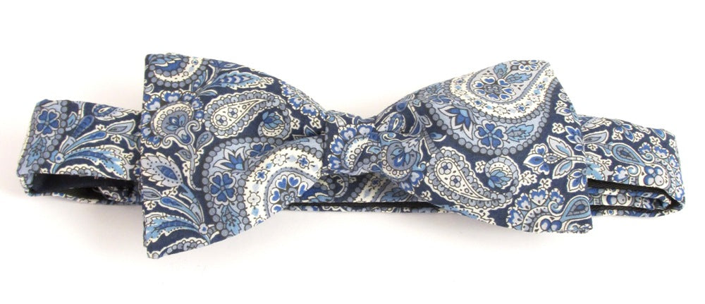 Lee Manor Blue Bow Tie Made with Liberty Fabric
