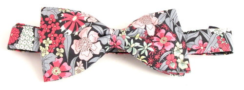 Ciara  Grey Bow Tie Made with Liberty Fabric