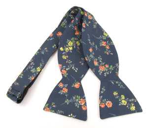 Elizabeth Teal Self Tie Bow Tie Made with Liberty Fabric