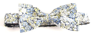 Chive Blue Bow Tie Made with Liberty Fabric