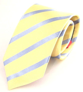 Striped Lemon with Sky Silk Tie