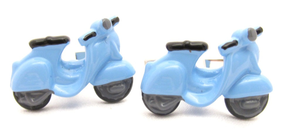 Blue Scooter Novelty Cufflinks by Van Buck
