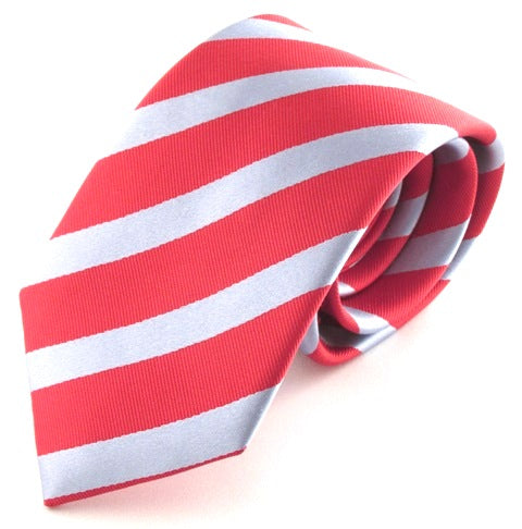 Striped Red With Navy Silk Tie