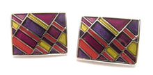 Purple Block Rectangle Novelty Cufflinks by Van Buck