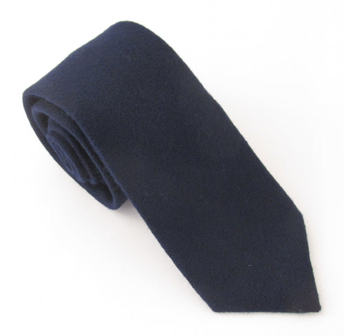 Navy Munrospun Wool Tie by Van Buck