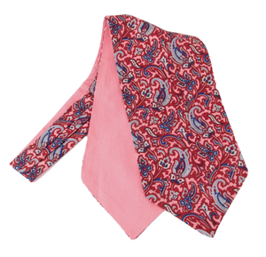 Pink & Sky Blue Paisley Silk Cravat by Van Buck