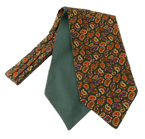 Green Small Paisley Silk Cravat by Van Buck