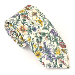 Rachel Cream Silk Tie Made with Liberty Fabric