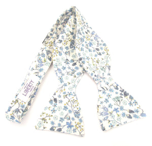 Donna Leigh Blue Organic Cotton Self Tie Bow Tie Made with Liberty Fabric