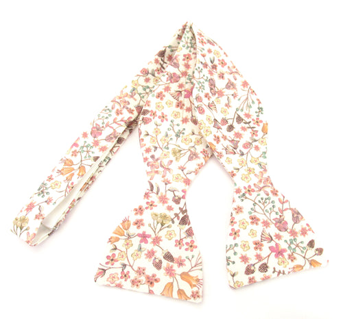 Donna Leigh Pink Organic Cotton Self Tie Bow Tie Made with Liberty Fabric