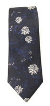 Navy Blue Floral Red Label Silk Tie by Van Buck