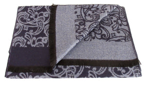 Blue Paisley Reversible Scarf & Block Socks Gift Set