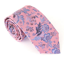 Pink Large Floral Red Label Silk Tie by Van Buck