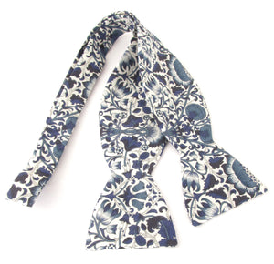 Lodden Navy Organic Cotton Self Tie Bow Tie Made with Liberty Fabric