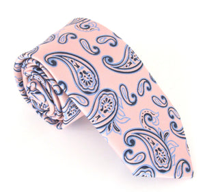 Pink Paisley Patterned Tie by Van Buck